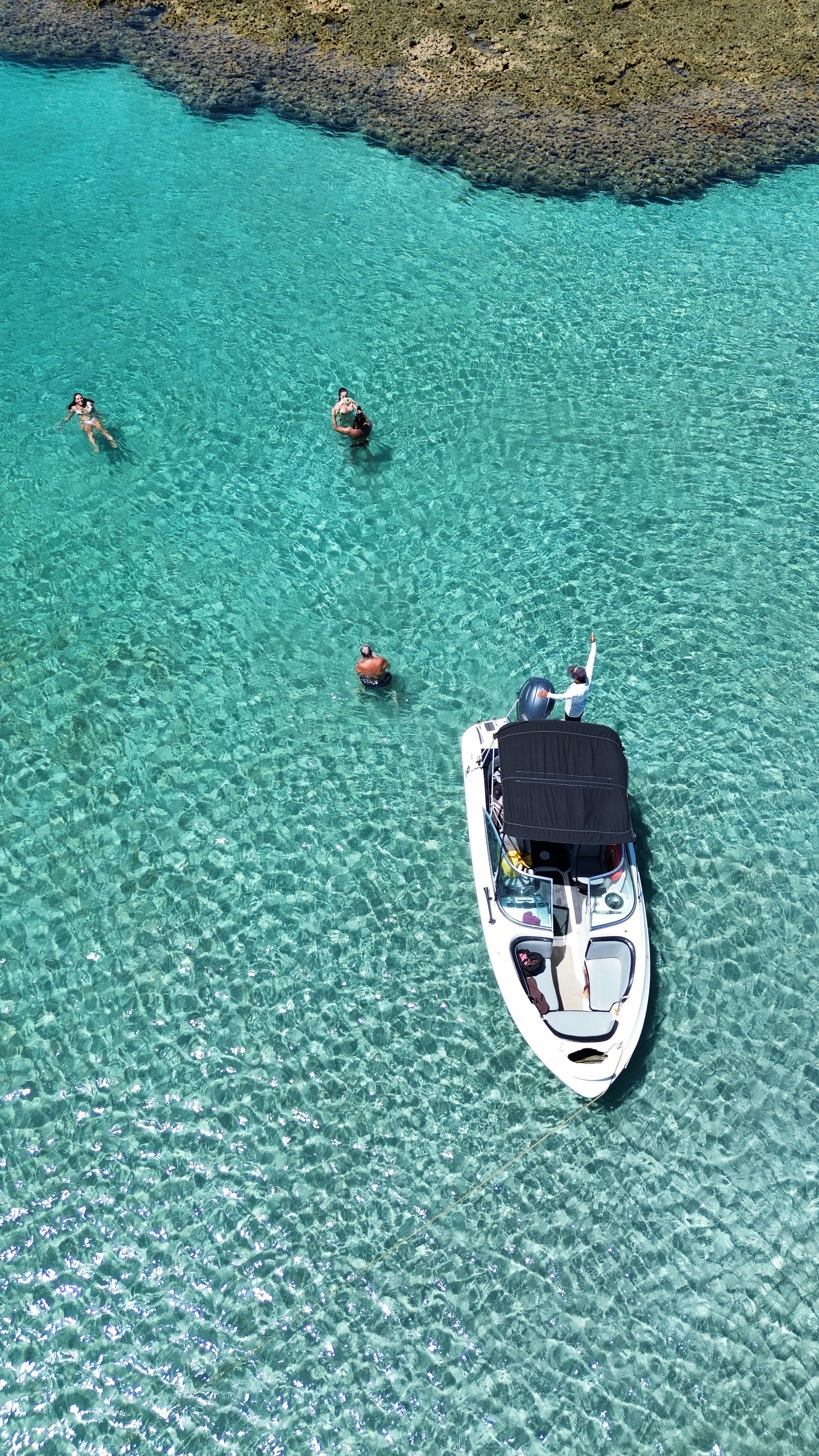 Vista do mar a partir da lancha